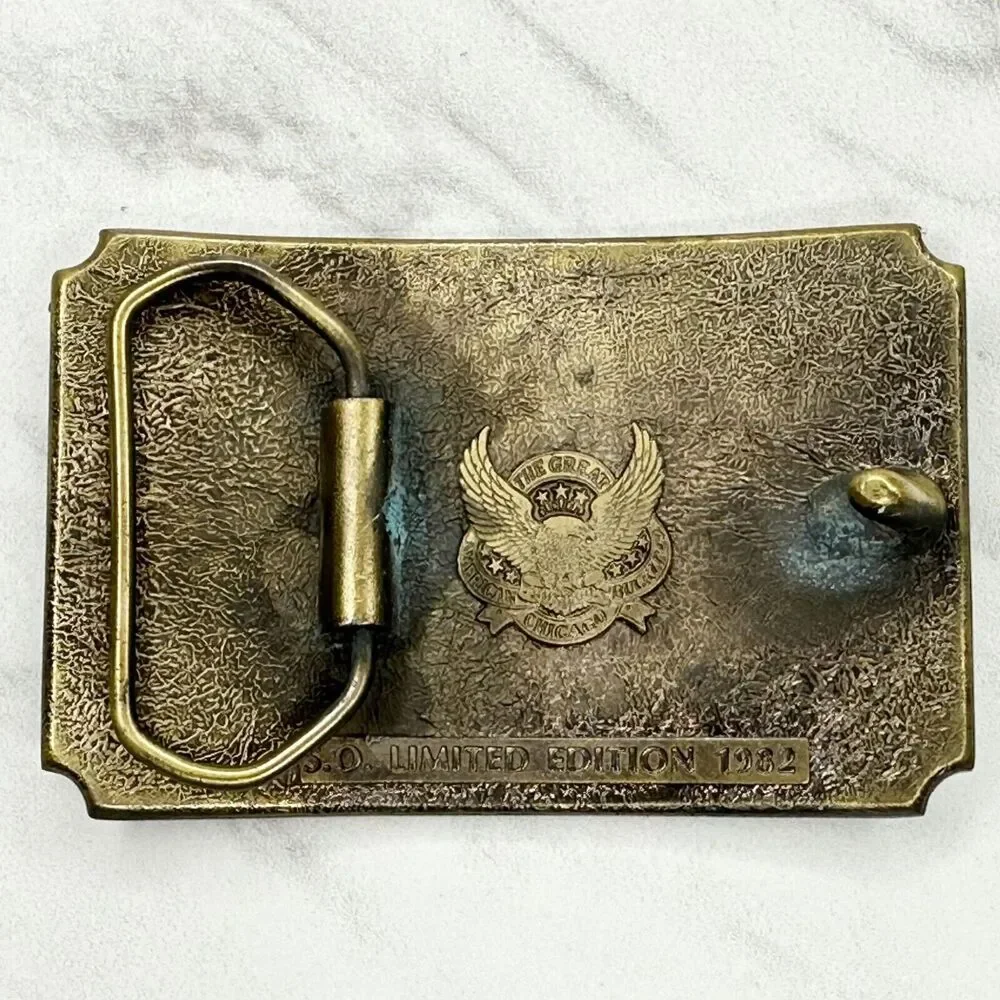 Vintage 1982 Great American Buckle Co Southern Outdoors Magazine Belt Buckle ✨